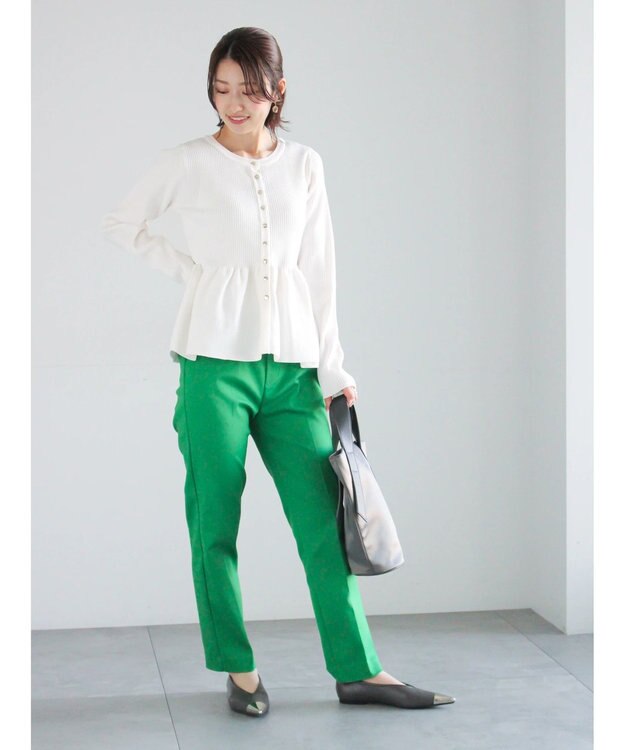 Te chichi ストレッチテーパードパンツ グリーン