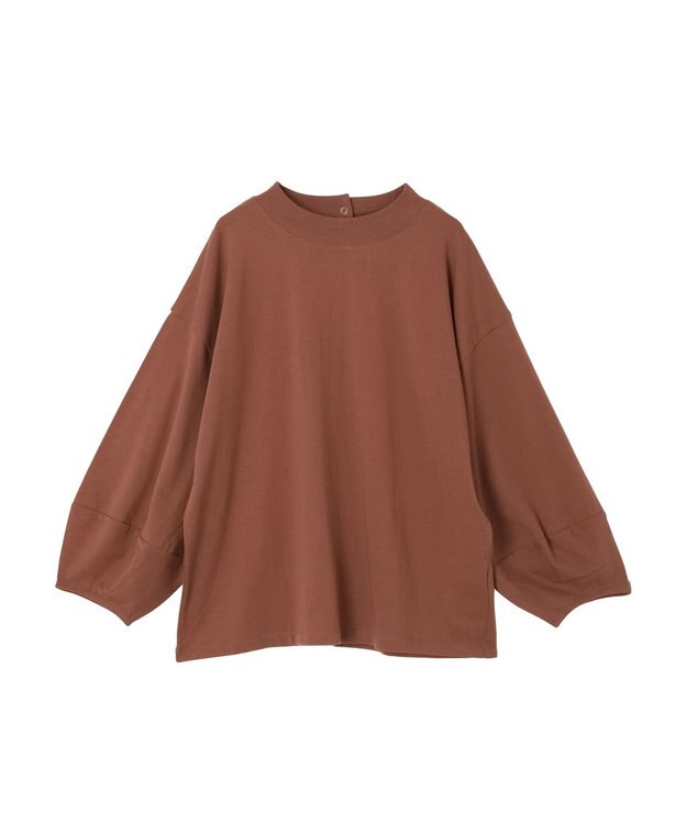 CRAFT STANDARD BOUTIQUE モックネックリングドット９分袖プルオーバー Terracotta