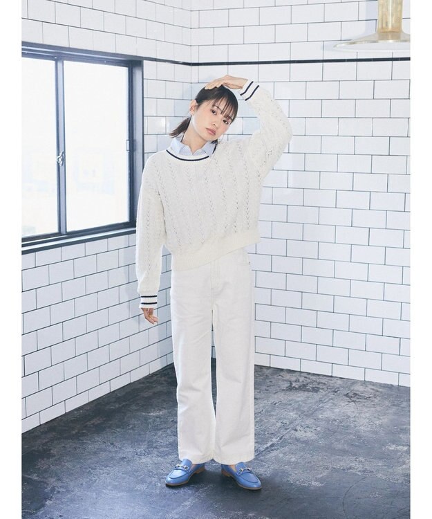 earth music&ecology コットンツイルバギーパンツ Off White