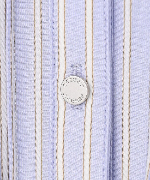 J.PRESS LADIES ドライコットン ストライプ ポロ カットソー サックスストライプ系1