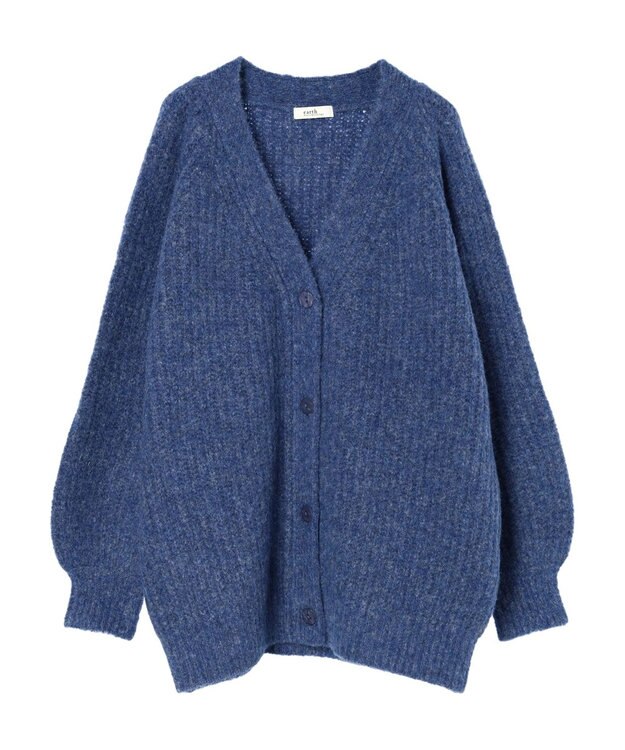 earth music&ecology フワフワＭＩＸヤーンカーディガン Blue