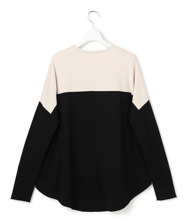 ICB 【洗える】ヴィスコースワイド プルオーバー トープ×ブラック系