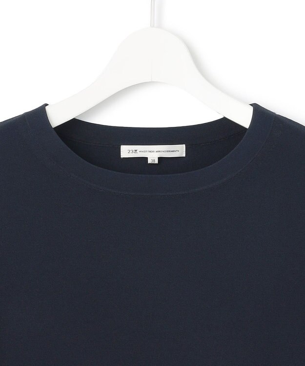 23区 【洗える】シアーチェッククロスコンビ ニット ネイビー系