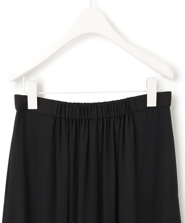 ICB 【洗える】エステルジョーゼット ティアードスカート ブラック系