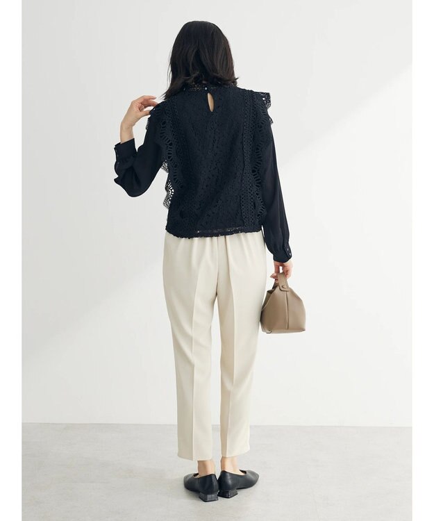 Green Parks ・Ｐｅｔｉｔ　Ｆｌｅｕｒ　イロイロレースブラウス Black