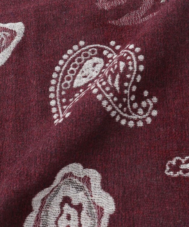JOSEPH ABBOUD 【イタリア製】ペイズリージャガード ストール ワイン系7