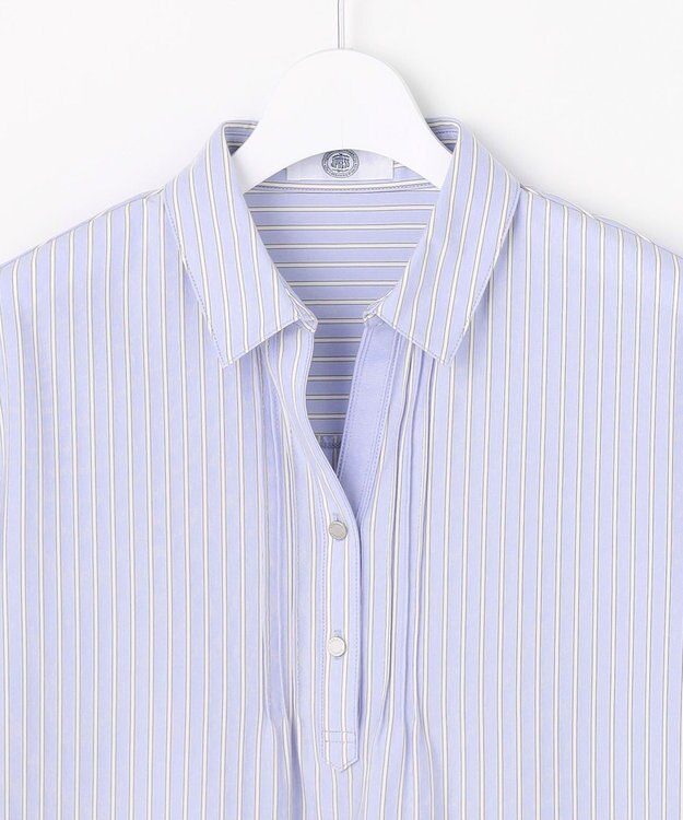 J.PRESS LADIES ドライコットン ストライプ ポロ カットソー サックスストライプ系1