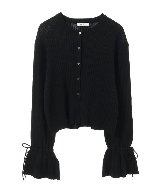 earth music&ecology キャンディースリーブカーディガン Black