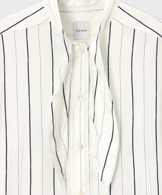 Paul Smith サテンストライプ ブラウス ホワイト