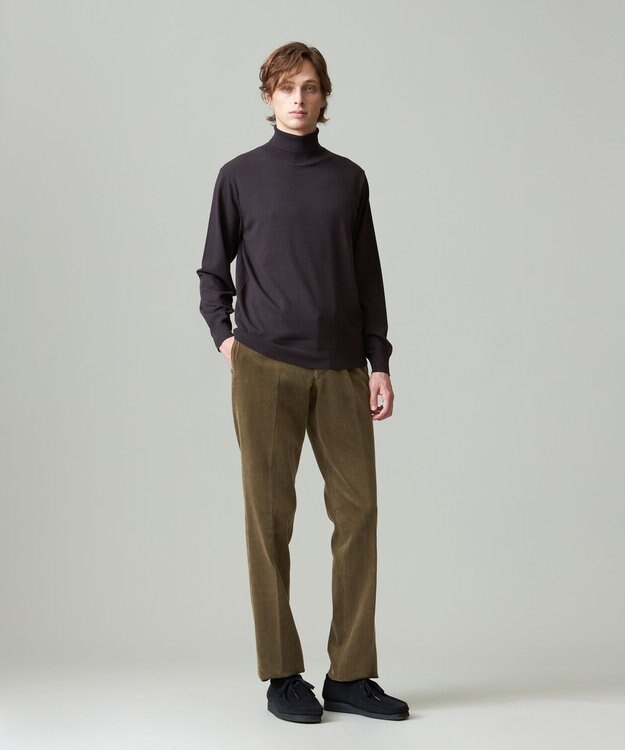 J.PRESS MEN 【ストレッチ性 / イージーケア】【FLEX YARN】タートルネックニット ブラウン系