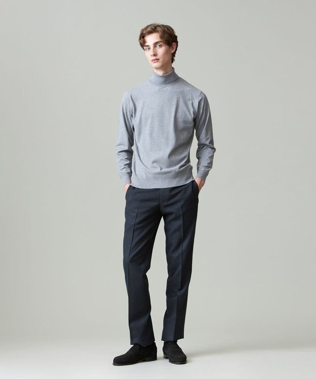 J.PRESS MEN 【ストレッチ性 / イージーケア】【FLEX YARN】タートルネックニット ライトグレー系
