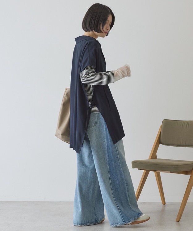 AMERICAN HOLIC 【花粉防止加工】サイドスリットベスト Dark Navy