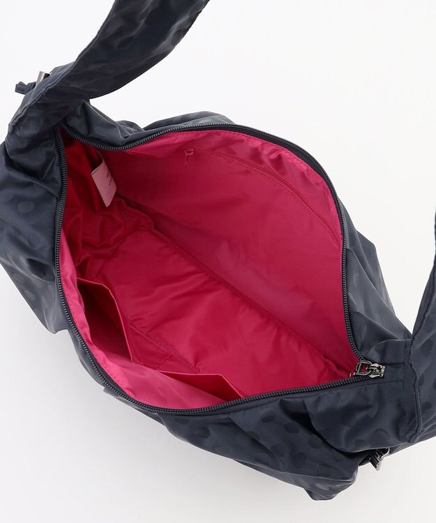 Y'SACCS ドットジャカードショルダーバッグ ネイビー