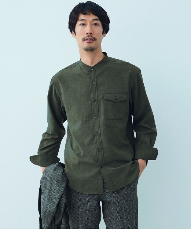 JOSEPH ABBOUD クールビズ【キングサイズ・洗える・軽量/清涼/ストレッチ】ハイツイストドライストレッチ シャツ オリーブ系