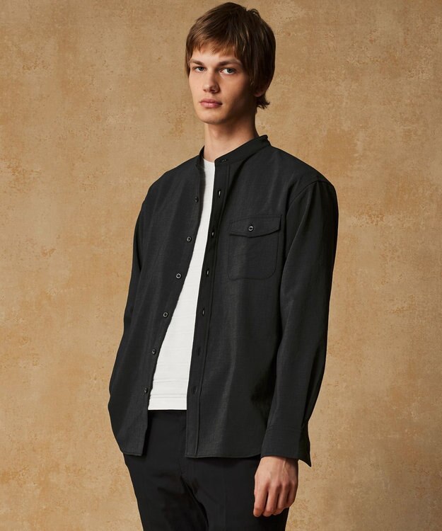 JOSEPH ABBOUD クールビズ【キングサイズ・洗える・軽量/清涼/ストレッチ】ハイツイストドライストレッチ シャツ ブラック系