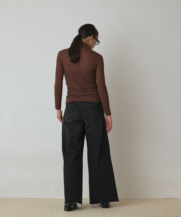 GRACE CONTINENTAL シアーリブニットトップ ブラウン