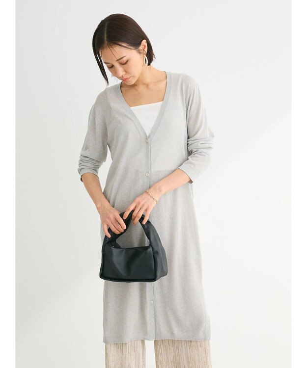 Green Parks 推しニット　ロング丈カーディガン Gray Mixture