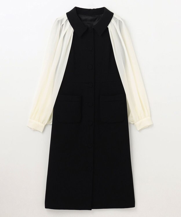 GRACE CONTINENTAL シアスリーブレイヤードレス バイカラー