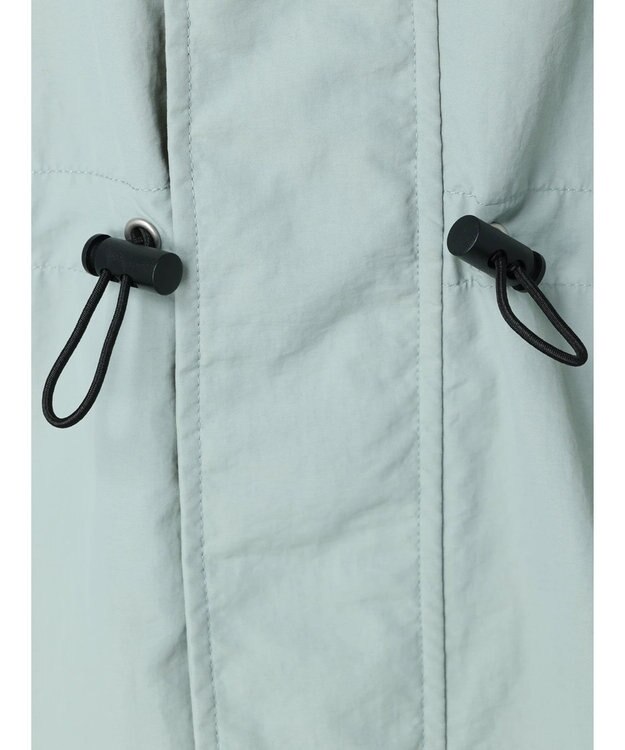 Green Parks フーデットロングコート Blue Green