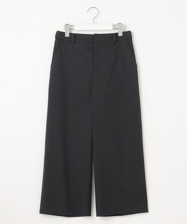 J.PRESS LADIES 【WEB限定カラーあり・セットアップ対応・洗える・撥水・防汚】コットンFITTYシャーク ワイド アンクル パンツ ブラック系