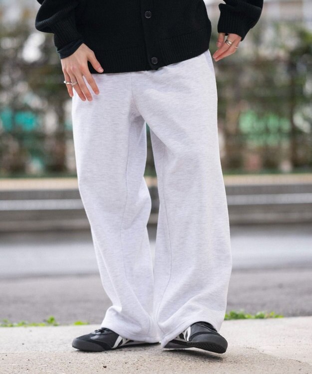 WEGO 【ユニセックス着用ITEM/MLサイズ展開/ウエストゴム】ボンディングスウェットパンツ アッシュグレー