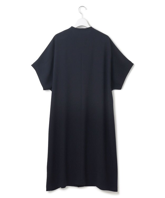 23区 L 【Lサイズ限定/吸水速乾/UVカット/接触冷感/】ストレッチジョーゼット 半袖ワンピース ネイビー系