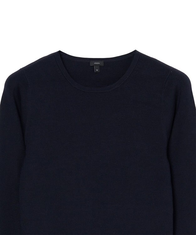JOSEPH 【WEB&OUTLET限定・洗える】ストレッチシルク　ラウンドネックニット Navy