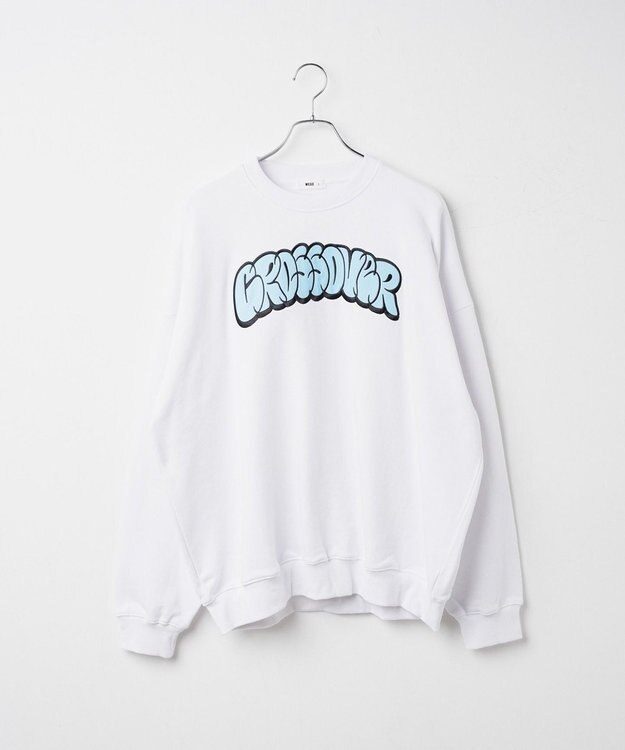 WEGO ヘビーウエイト刺繍グラフィックプルオーバー ホワイト