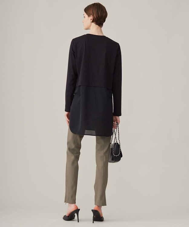 ICB L 【洗える】 テックストレッチ レギンスパンツ スレートカーキ系