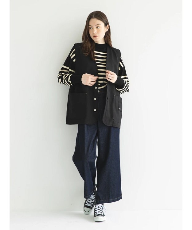 CRAFT STANDARD BOUTIQUE とてもちボーダーニットプルオーバー Black