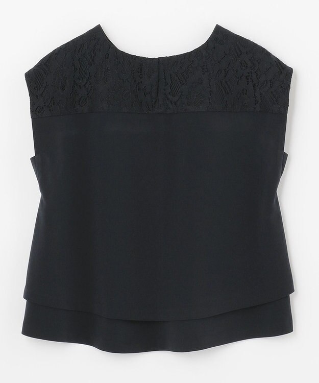 ANY フレンチスリーブブラウス×パンツ セットアップ ネイビー系