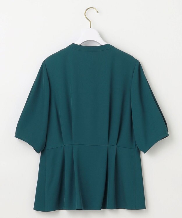 ANY SIS 【接触冷感・UVカット・速乾】コンフォートビューティサテン ブラウス ディープグリーン系