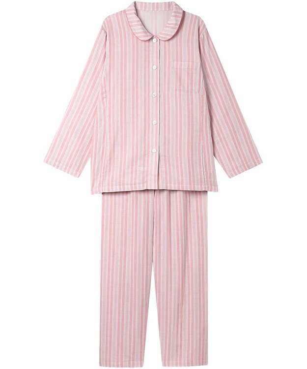 Wing パジャマ 長袖 長ズボン 綿100%(本体) 二重ガーゼ レディース EP8070 ウイング／ワコール ロマンピンク