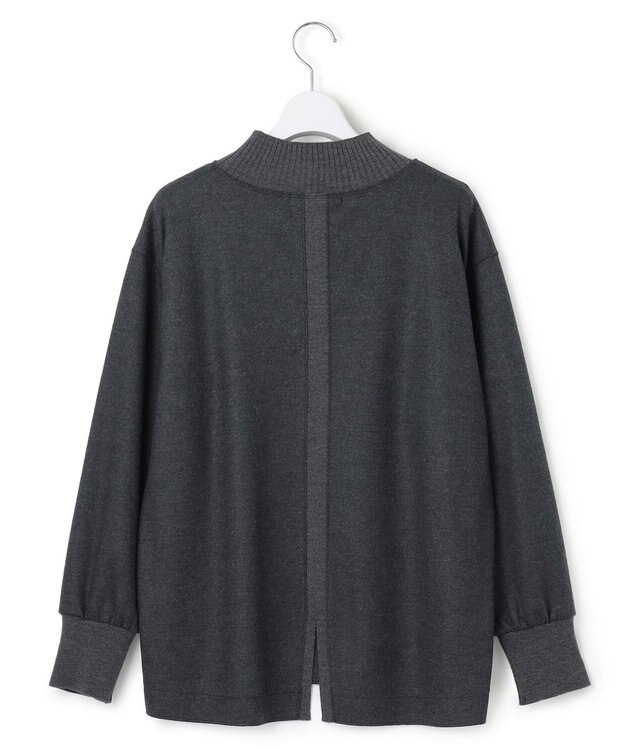 23区 【洗える】ウールミルドジャージー リブデザイン カットソー グレー系