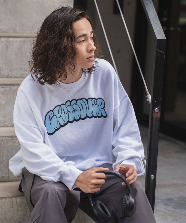 WEGO ヘビーウエイト刺繍グラフィックプルオーバー ホワイト