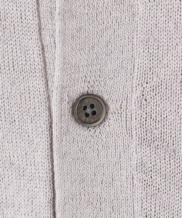 JOSEPH HOMME リネンナイロンプレーン　半袖ヘンリーネックニット ライトグレー系