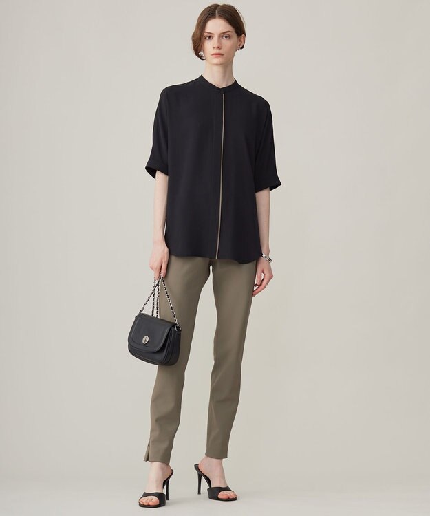 ICB L 【洗える】 テックストレッチ レギンスパンツ スレートカーキ系