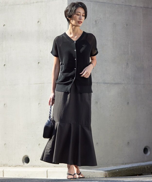 ICB 【洗える】コンパクトコイル 3wayサマーニット ブラック系