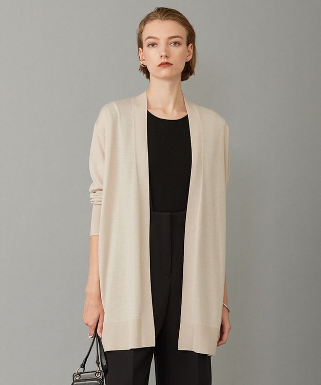 ICB 【洗える】コンパクトウール カーディガン トープ系