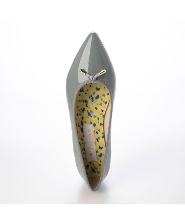 MODE ET JACOMO <carino>【レイン対応】エナメルプレーンパンプス ライトグレーエナメル