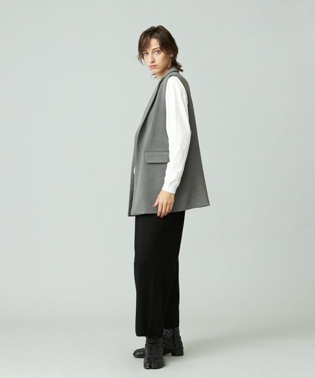 J.PRESS YORK STREET 【WOMEN】ANTI PILLING WOOL ニットワイドパンツ ブラック系