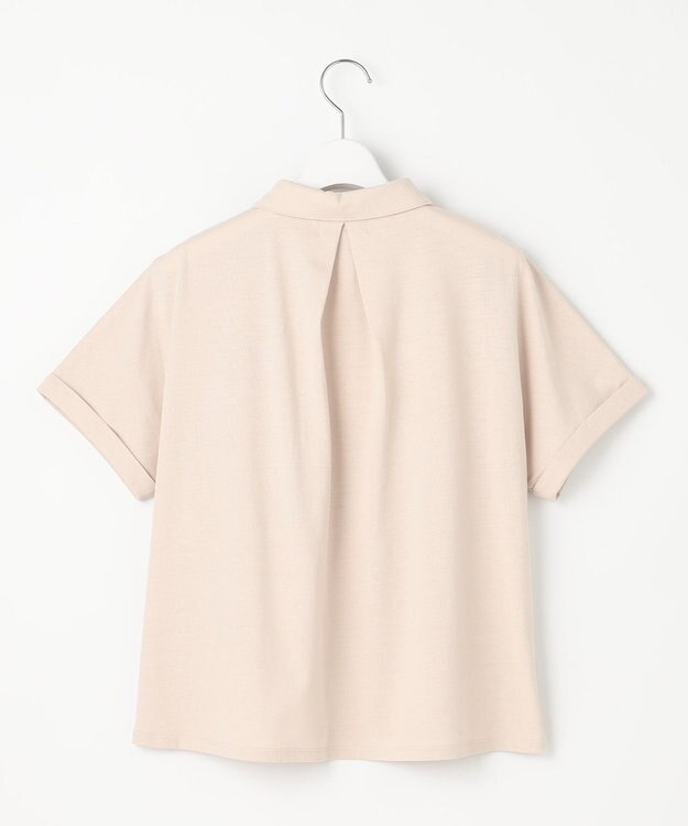 J.PRESS LADIES 【洗える】コットンリネンジャージー ポロ カットソー ベージュ系