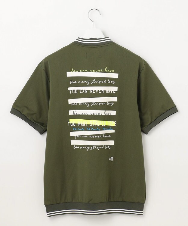 PW CIRCULUS 【MEN】ベースボールカラーポロシャツ カーキ系