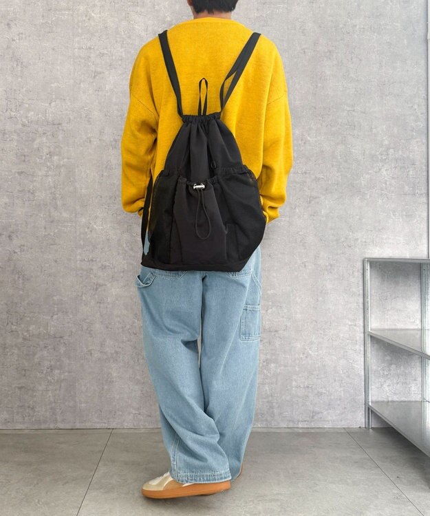 WEGO 【ユニセックス着用ITEM】メッシュポケットナップサック ブラック