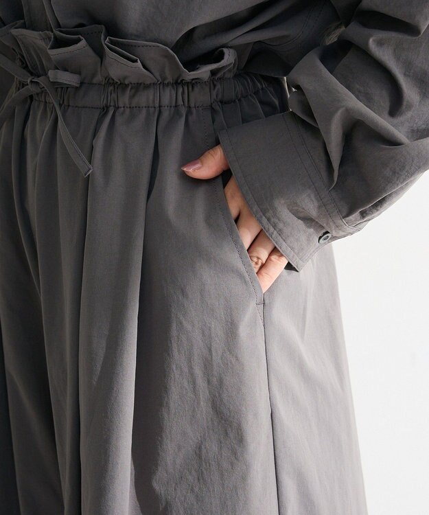 Green Parks ウエストフリルワイドコクーンパンツ Gray