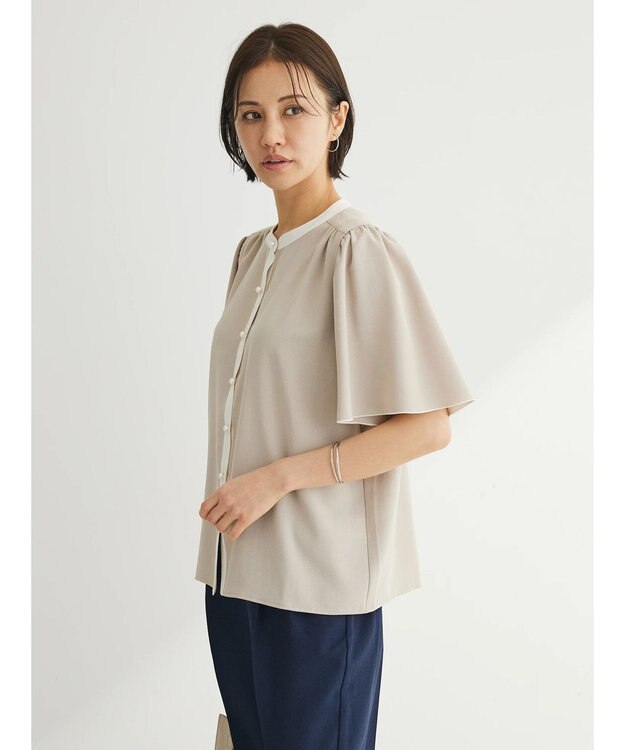 Green Parks ・ＥＬＥＮＣＡＲＥ　ＤＵＥ　バイカラーブラウス Beige