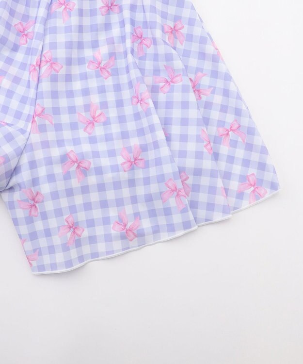 ANY KIDS 【UVカット】2WAYショルダーセパレート水着 ラベンダー×ラベンダーチェック