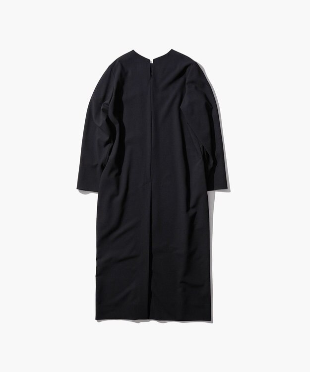 ATON HIGH TWIST WOOL | ハーフスリーブドレス BLACK