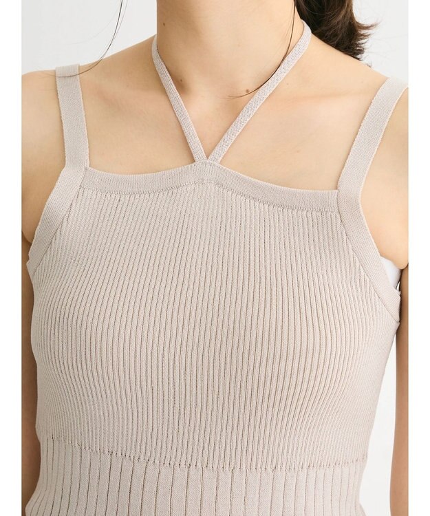 Green Parks ・swing by SET2点ニットボレロ&ニットキャミ Gray Beige