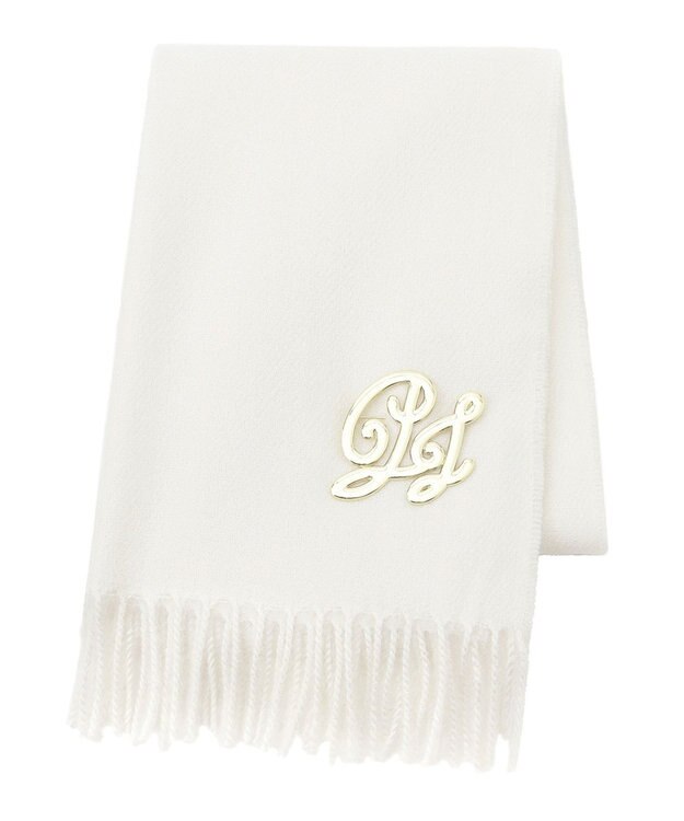 MOONBAT PAUL & JOE ACCESSOIRES ”PJ”ロゴブローチ付きムースタッチマフラー（パッケージ入り） オフホワイト